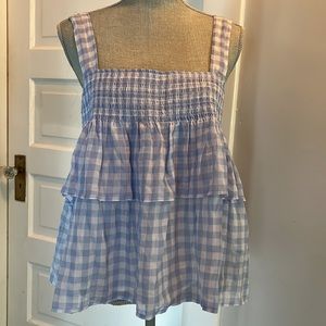 NWT Rebecca Minkoff gingham top. Size L